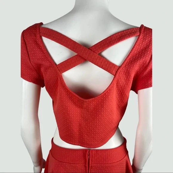 NWT Trixxi Junior Two Piece Coral Mini Dress 13 - Picture 10 of 13